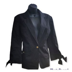 Anne Klein Women’s black and white polka dot blazer, 3/4 Sleeve - Size Medium